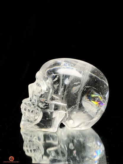 Crâne de Cristal de Roche Naturel – Reflets Arc-en-Ciel | obsidian dragons