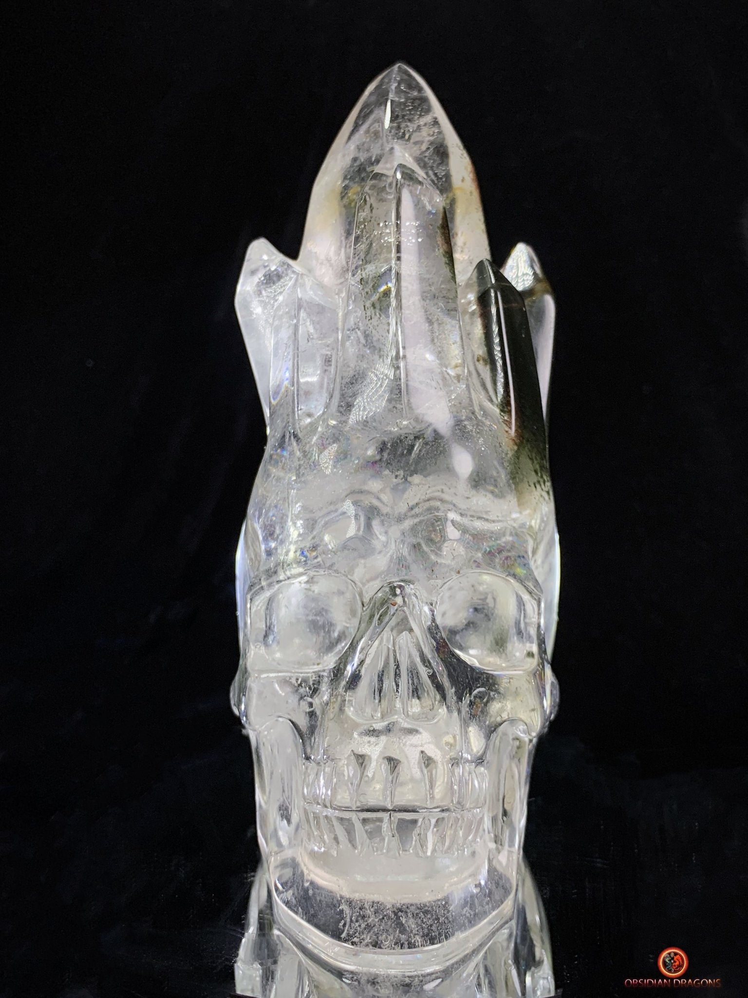 Crâne de Cristal de Roche haut de gamme - cristal de qualité rare | obsidian dragons