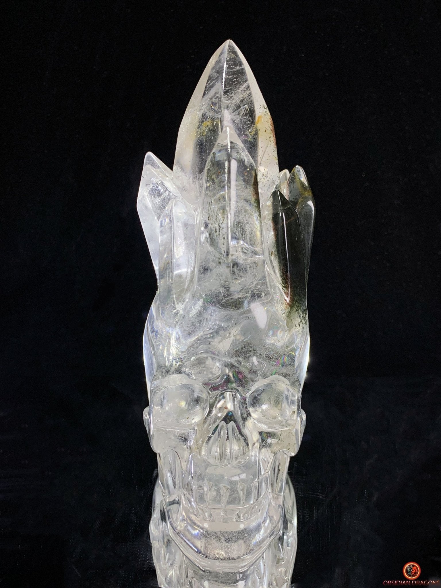 Crâne de Cristal de Roche haut de gamme - cristal de qualité rare | obsidian dragons