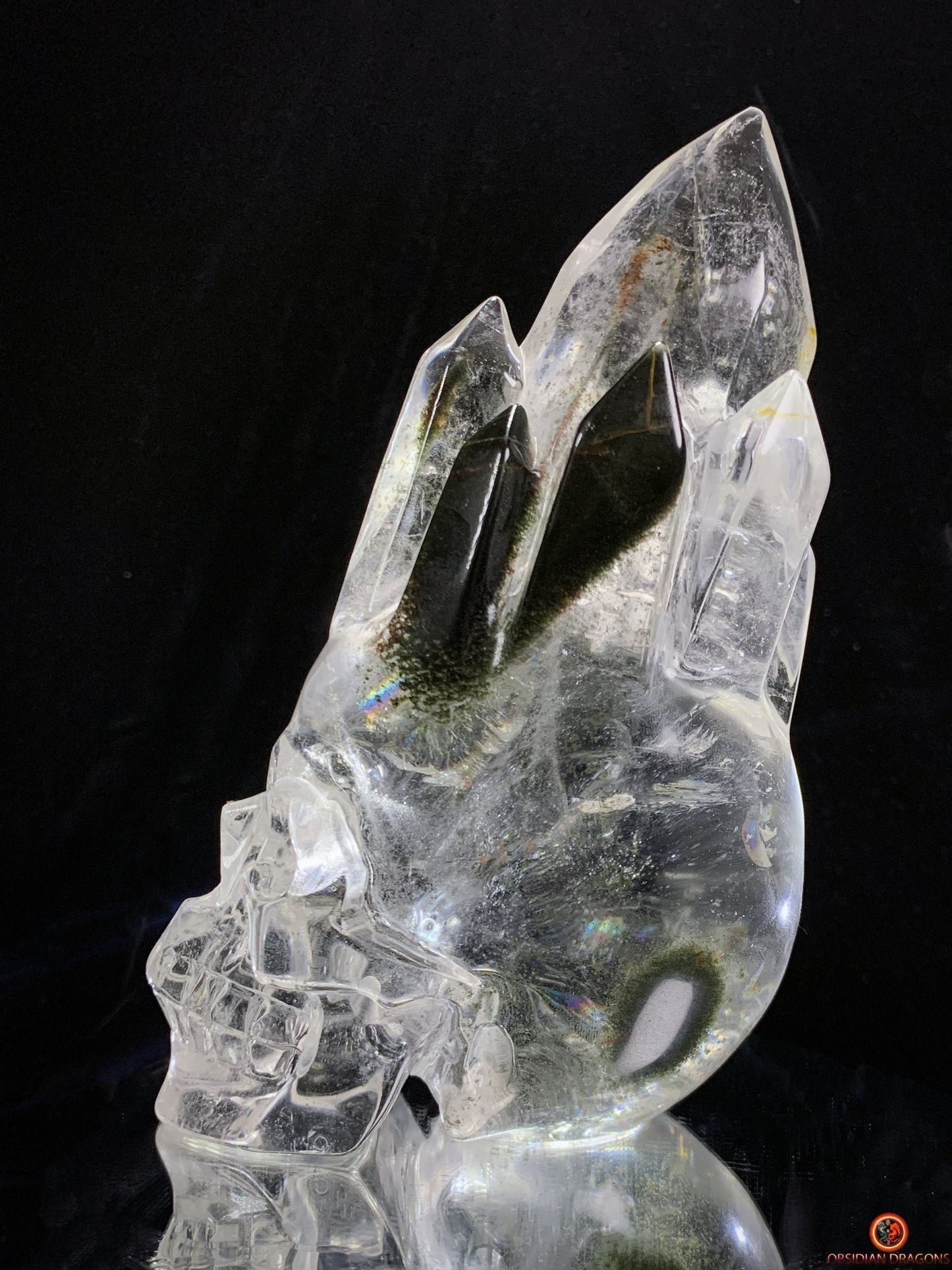 Crâne de Cristal de Roche haut de gamme - cristal de qualité rare