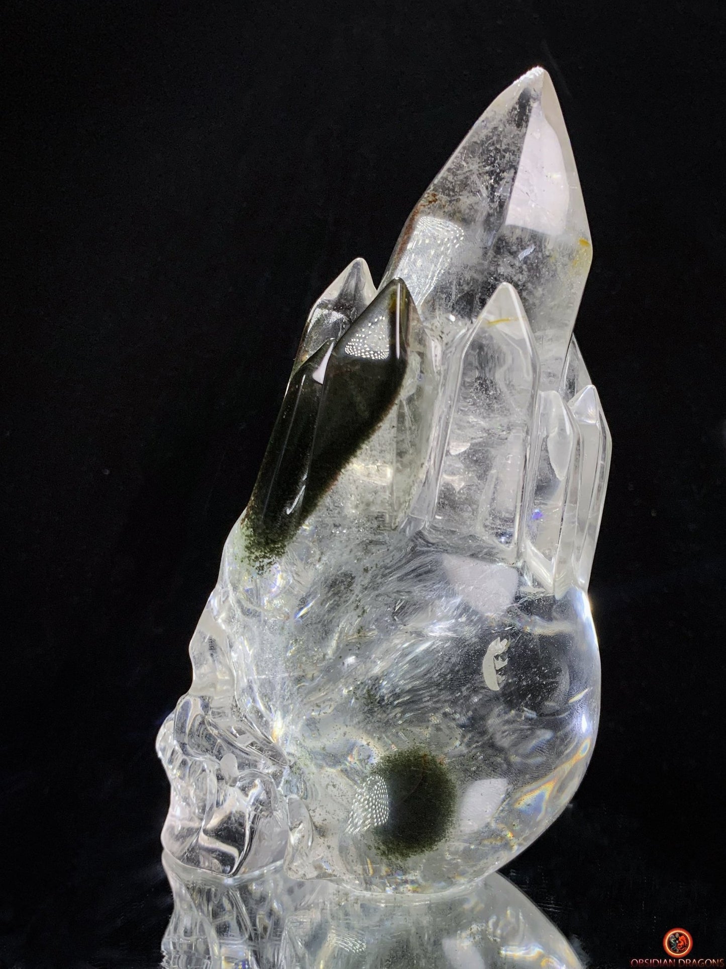 Crâne de Cristal de Roche haut de gamme - cristal de qualité rare
