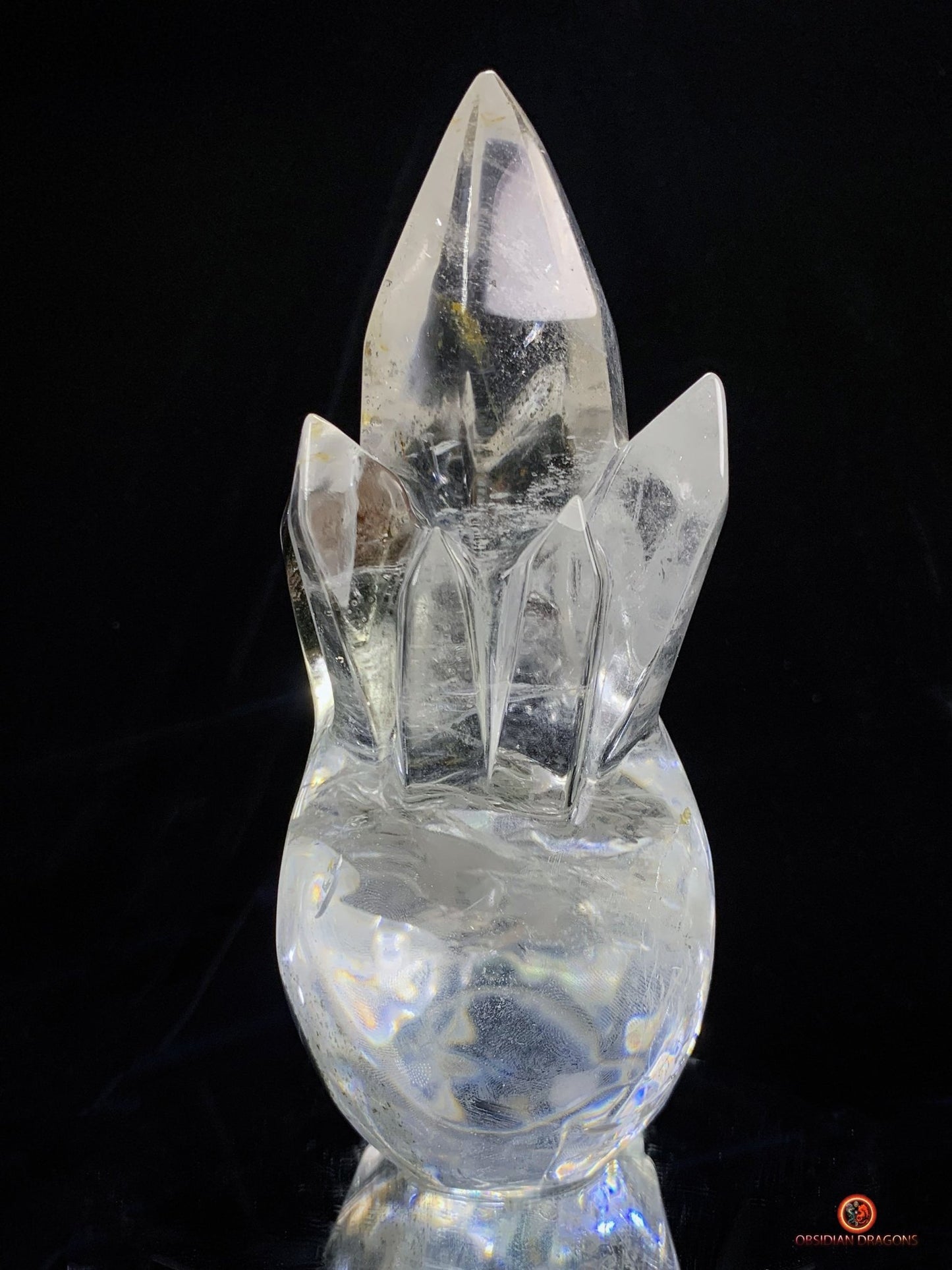 Crâne de Cristal de Roche haut de gamme - cristal de qualité rare