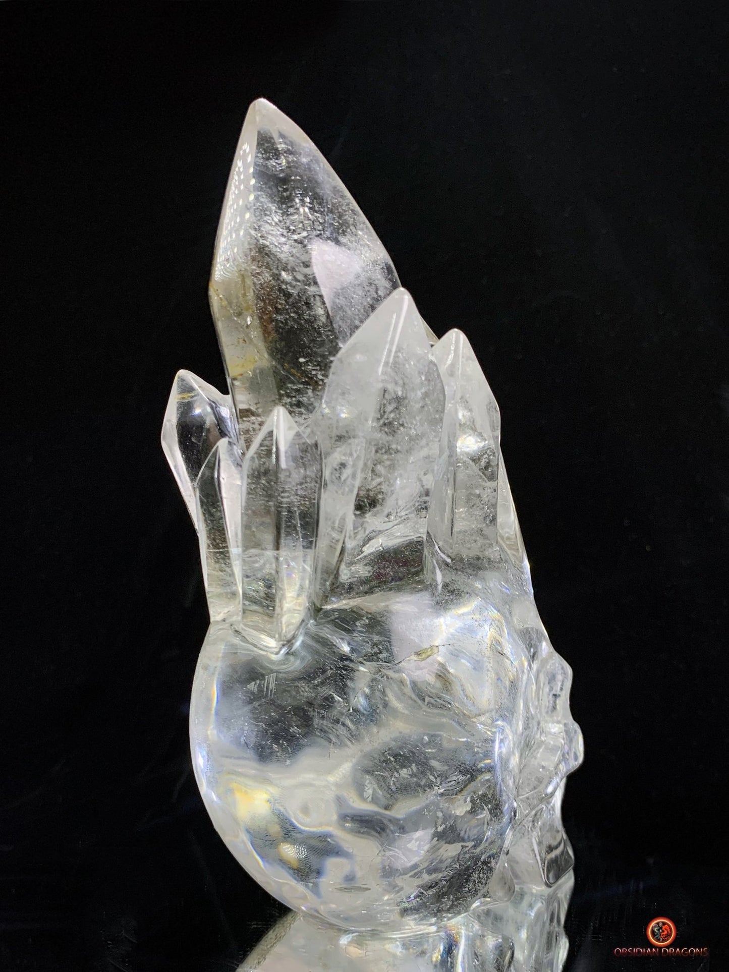 Crâne de Cristal de Roche haut de gamme - cristal de qualité rare
