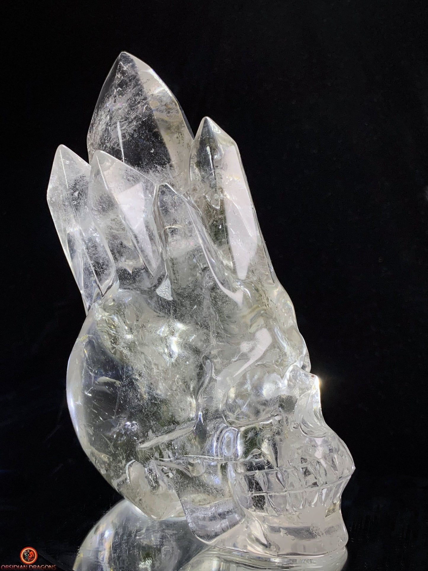 Crâne de Cristal de Roche haut de gamme - cristal de qualité rare
