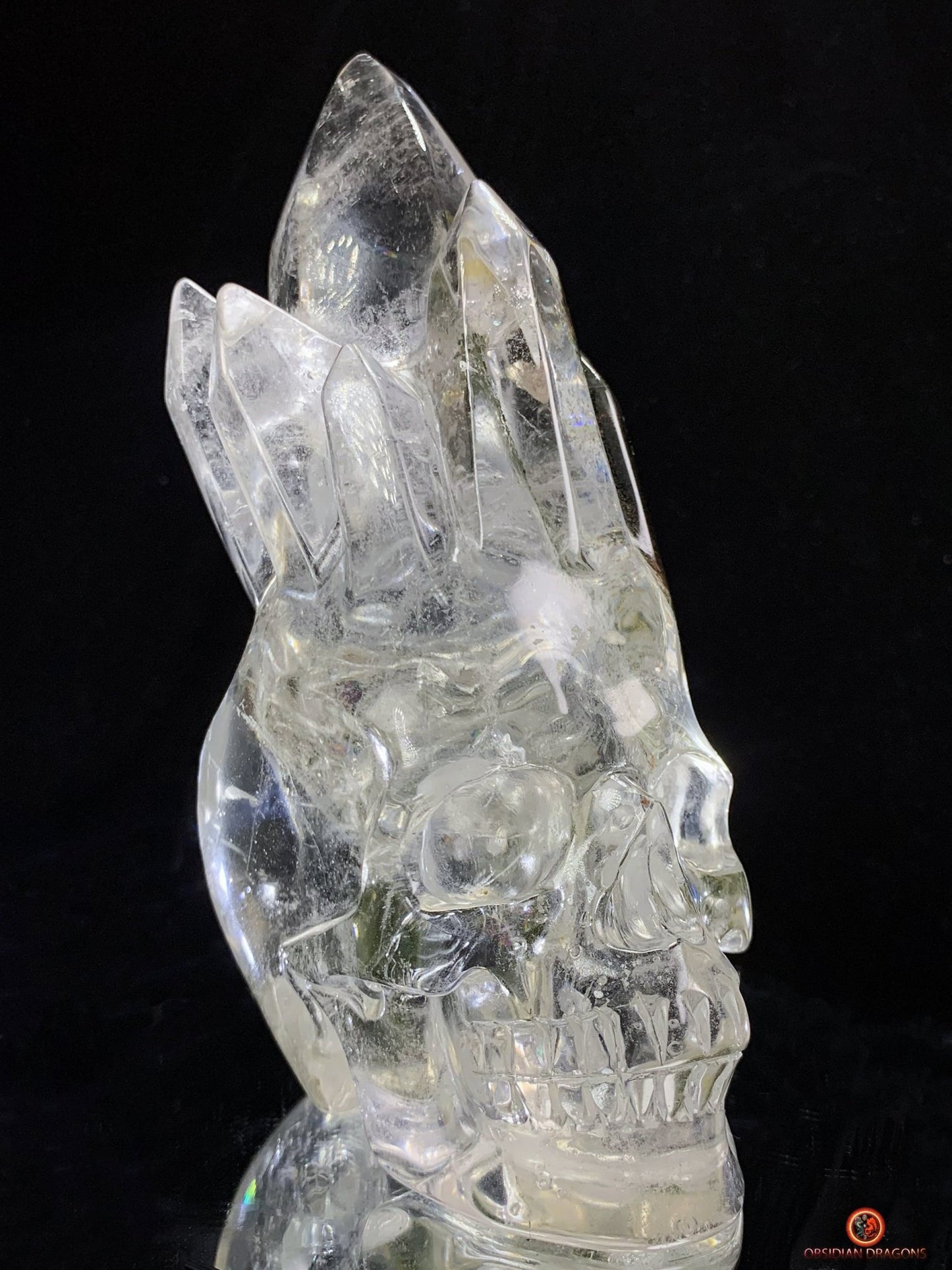 Crâne de Cristal de Roche haut de gamme - cristal de qualité rare