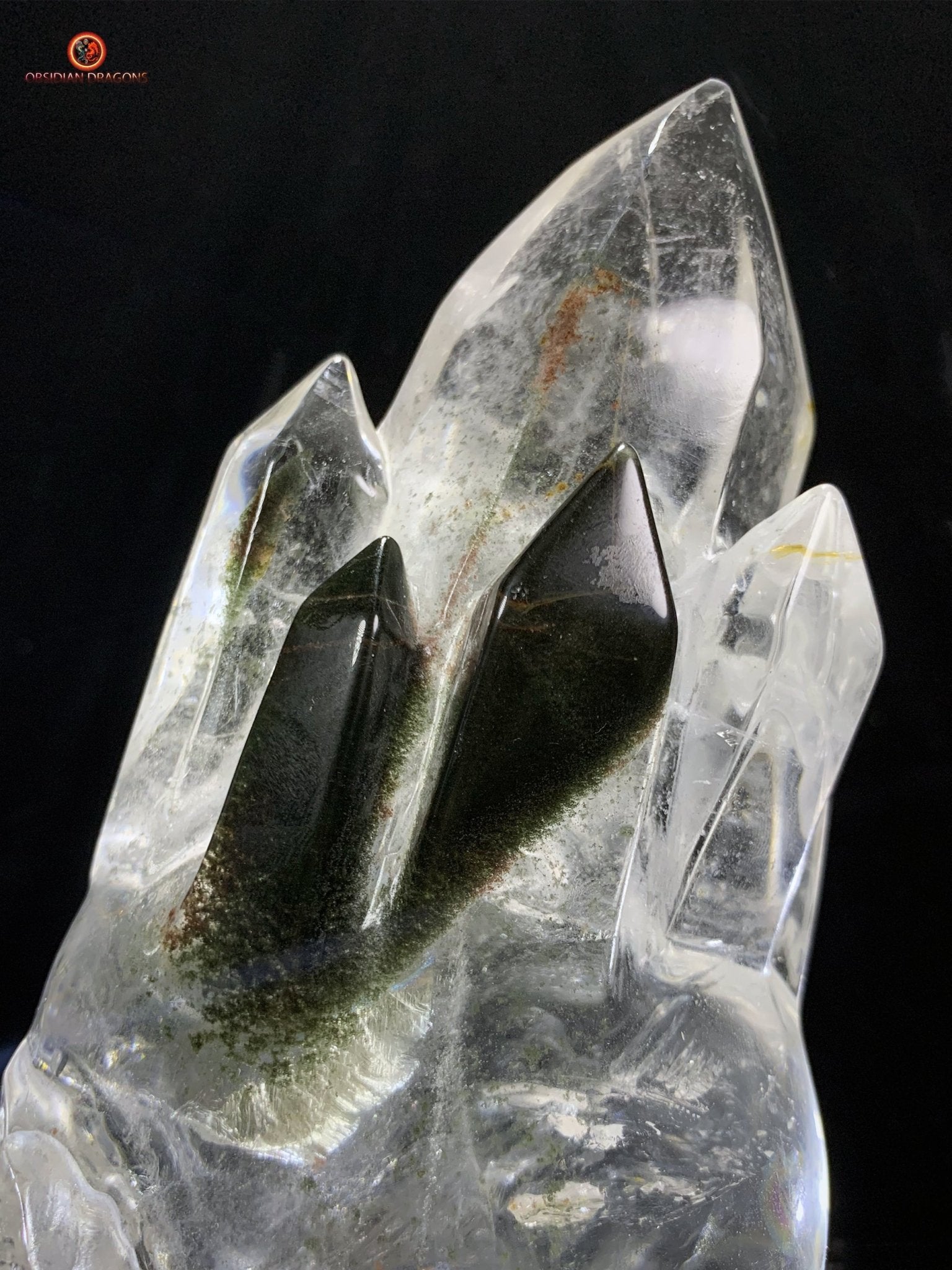 Crâne de Cristal de Roche haut de gamme - cristal de qualité rare | obsidian dragons