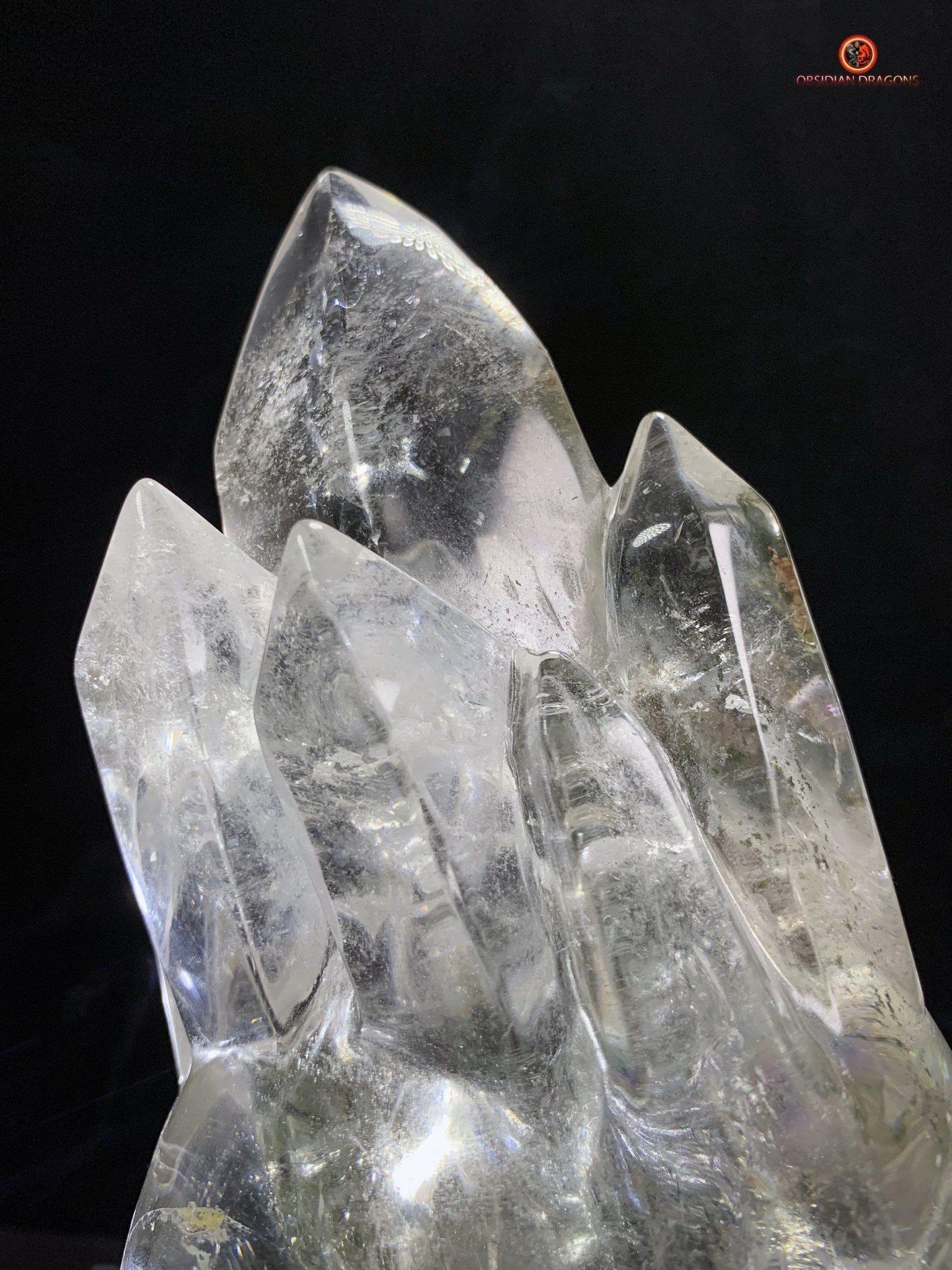 Crâne de Cristal de Roche haut de gamme - cristal de qualité rare | obsidian dragons