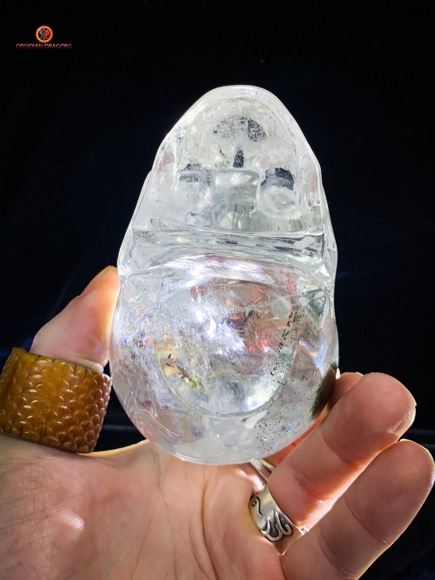 Crâne de Cristal de Roche haut de gamme - cristal de qualité rare