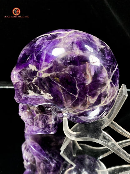 Crâne de Cristal en Améthyste- Unique et Précieux | obsidian dragons