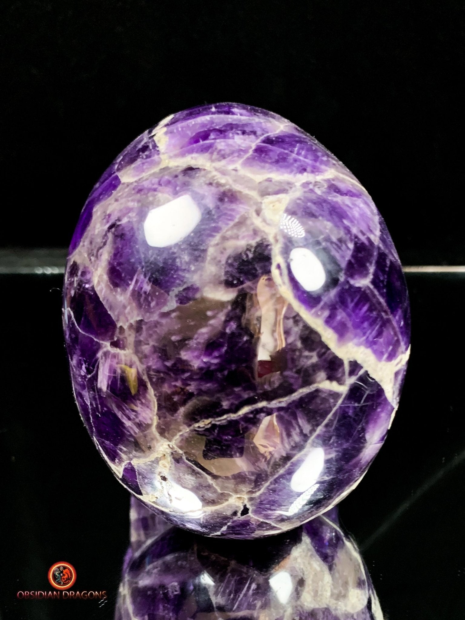 Crâne de Cristal en Améthyste- Unique et Précieux | obsidian dragons
