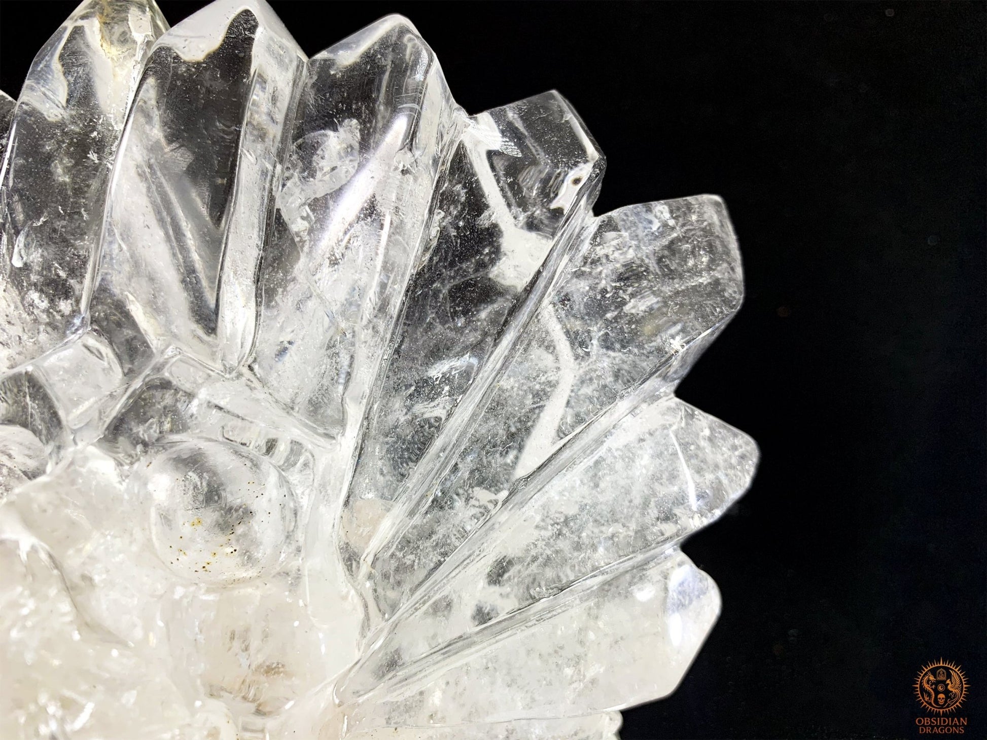 Crâne de Cristal en Cristal de Roche – Couronne de lumière | obsidian dragons
