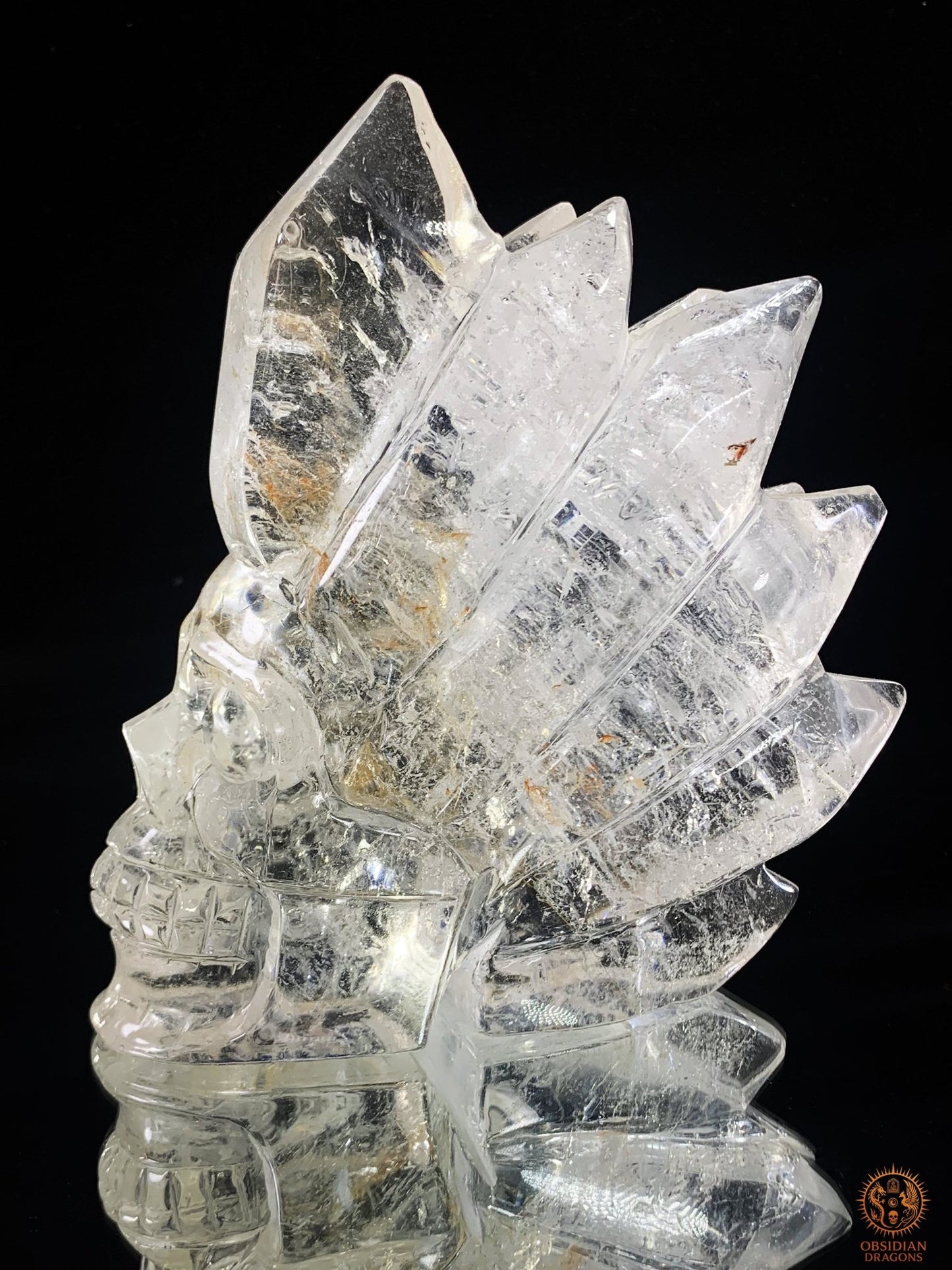 Crâne de Cristal en Cristal de Roche – Crête de Lumière | obsidian dragons