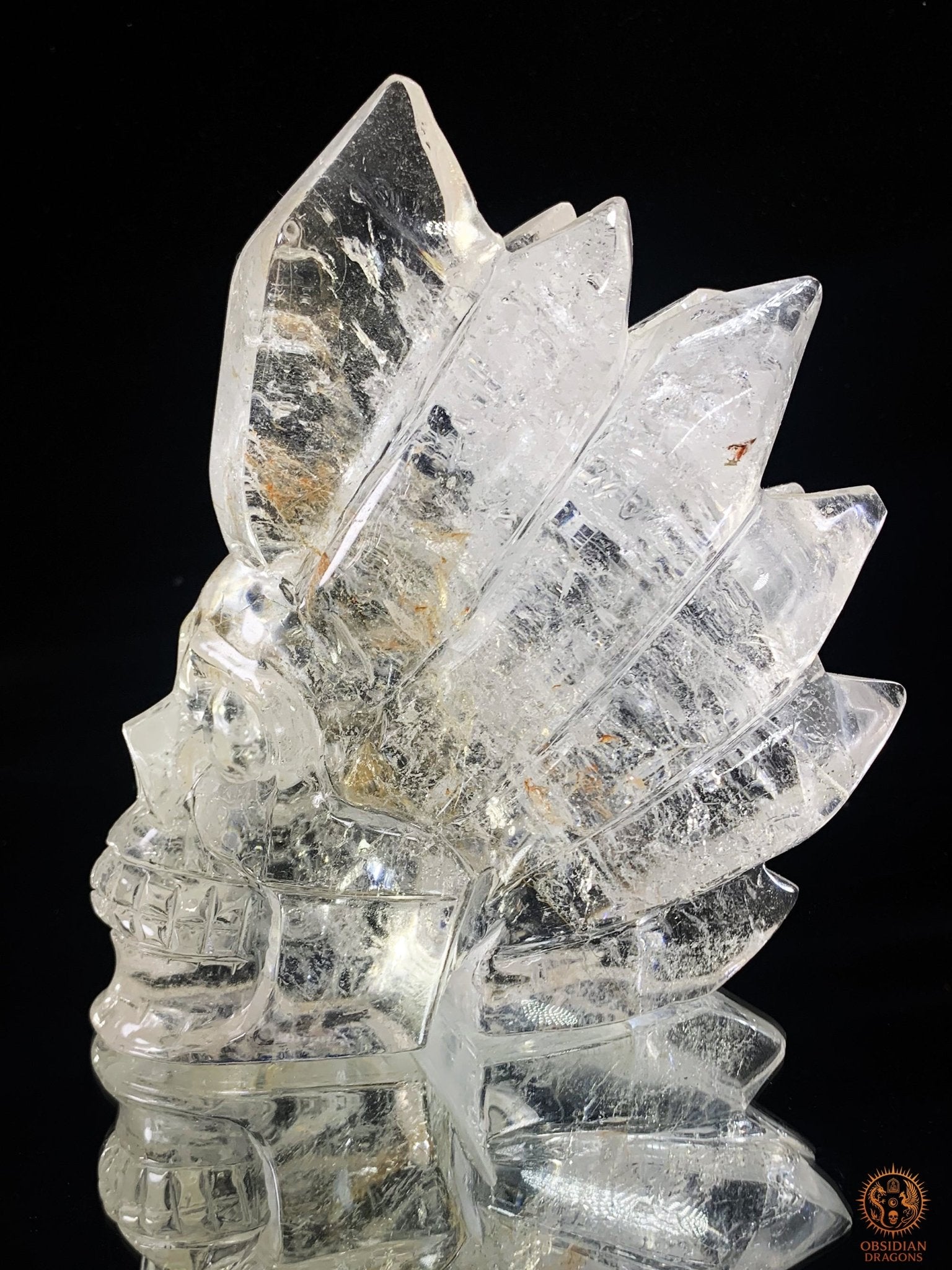Crâne de Cristal en Cristal de Roche – Crête de Lumière | obsidian dragons