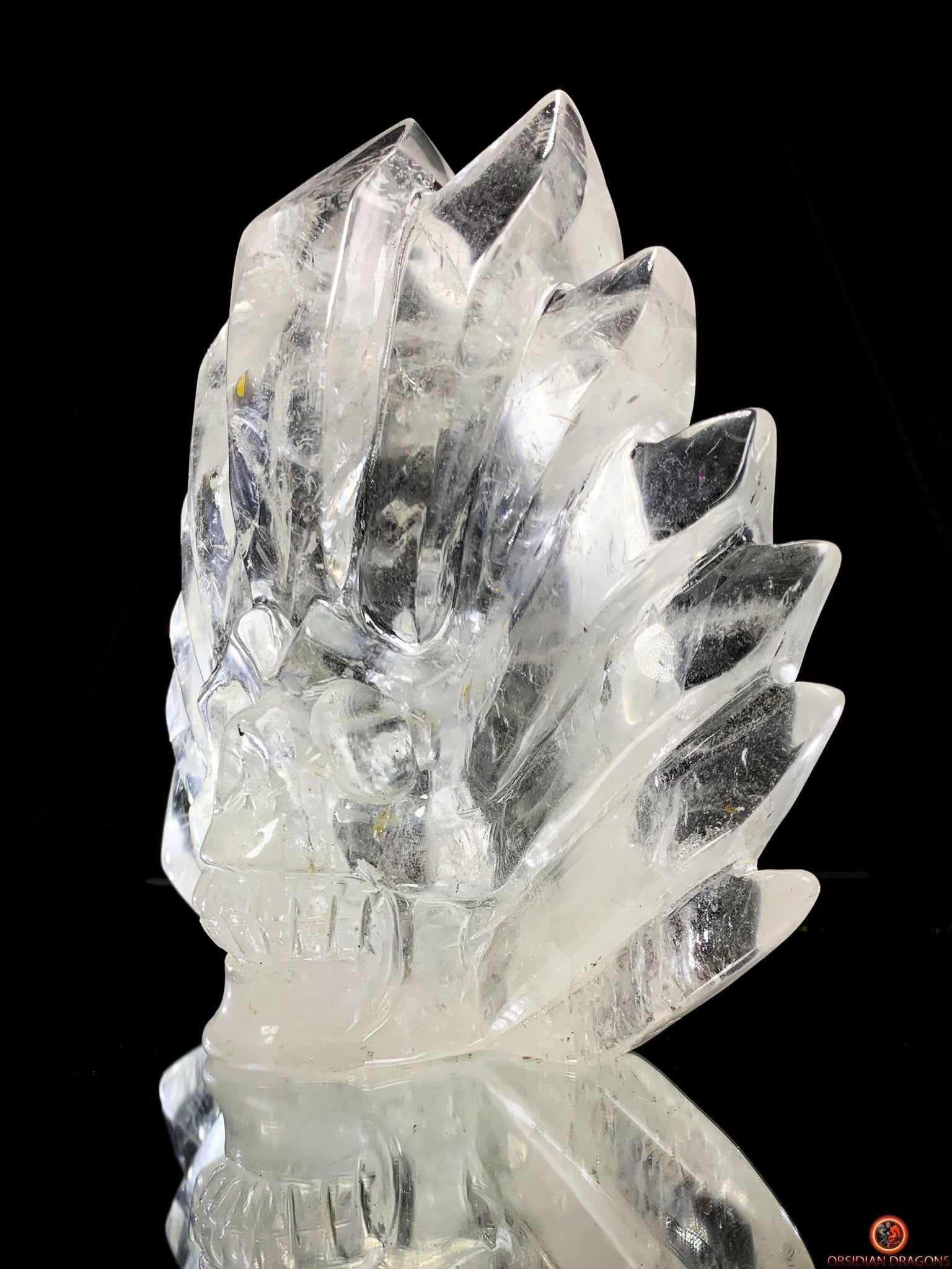 Crâne de Cristal en Cristal de Roche – Totem de Lumière | obsidian dragons