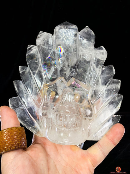 Crâne de Cristal en Cristal de Roche – Totem de Lumière | obsidian dragons