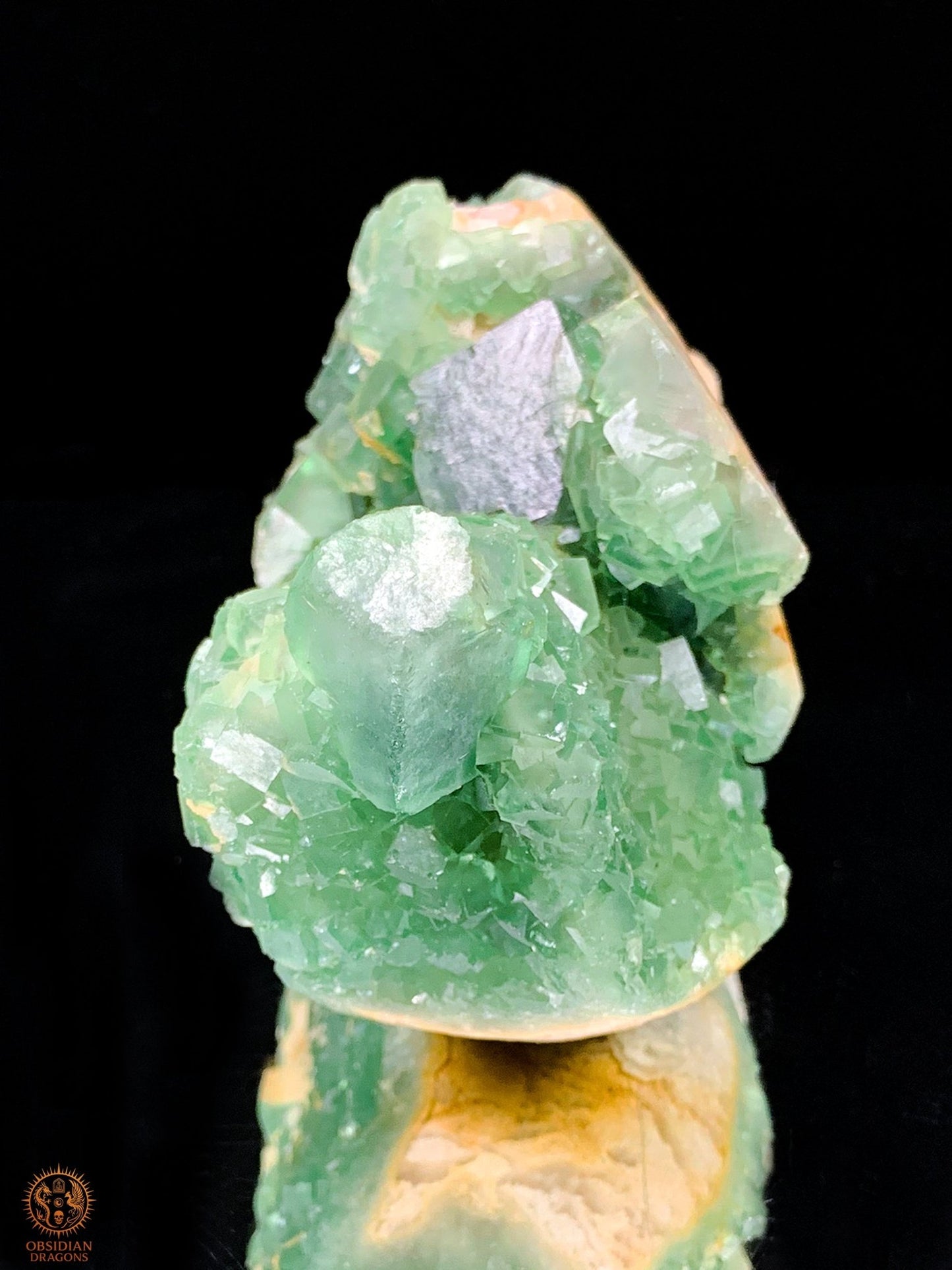 Crâne de Cristal en Fluorite Verte Brute – Esprit Ancien