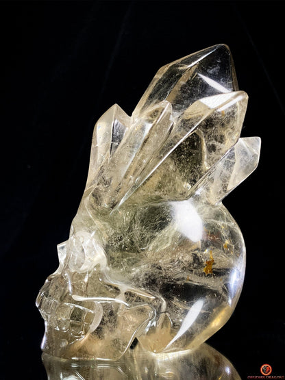 Crâne de Cristal en Quartz Fumé – Crâne de Cristal à Pointes | obsidian dragons