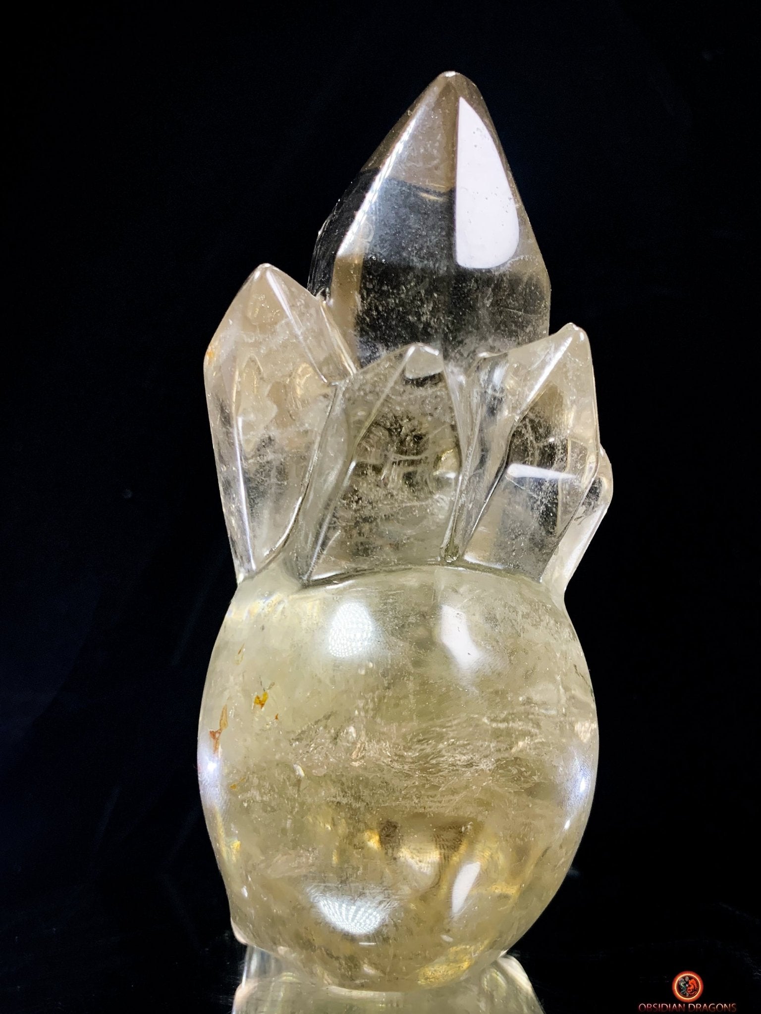 Crâne de Cristal en Quartz Fumé – Crâne de Cristal à Pointes | obsidian dragons
