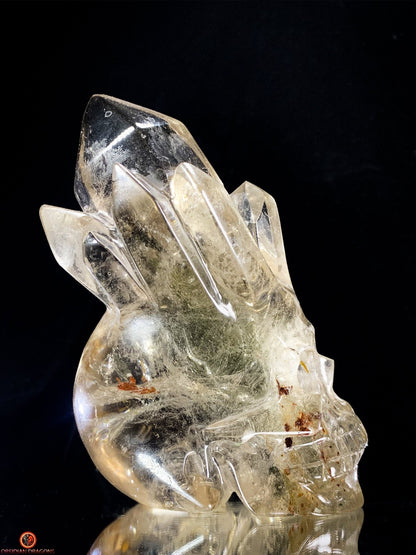 Crâne de Cristal en Quartz Fumé – Crâne de Cristal à Pointes - obsidian dragons