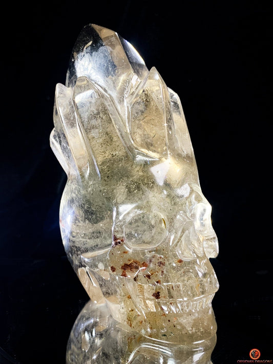 Crâne de Cristal en Quartz Fumé – Crâne de Cristal à Pointes | obsidian dragons