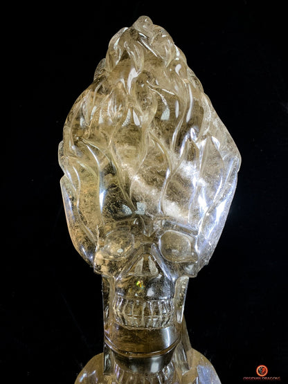 Crâne de Cristal en Quartz Fumé – Crâne enflammé | obsidian dragons