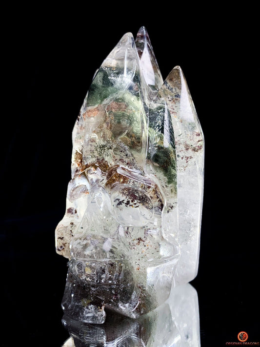 Crâne de Cristal en Quartz Jardin (Lodolite) – Voyage Chamanique | obsidian dragons