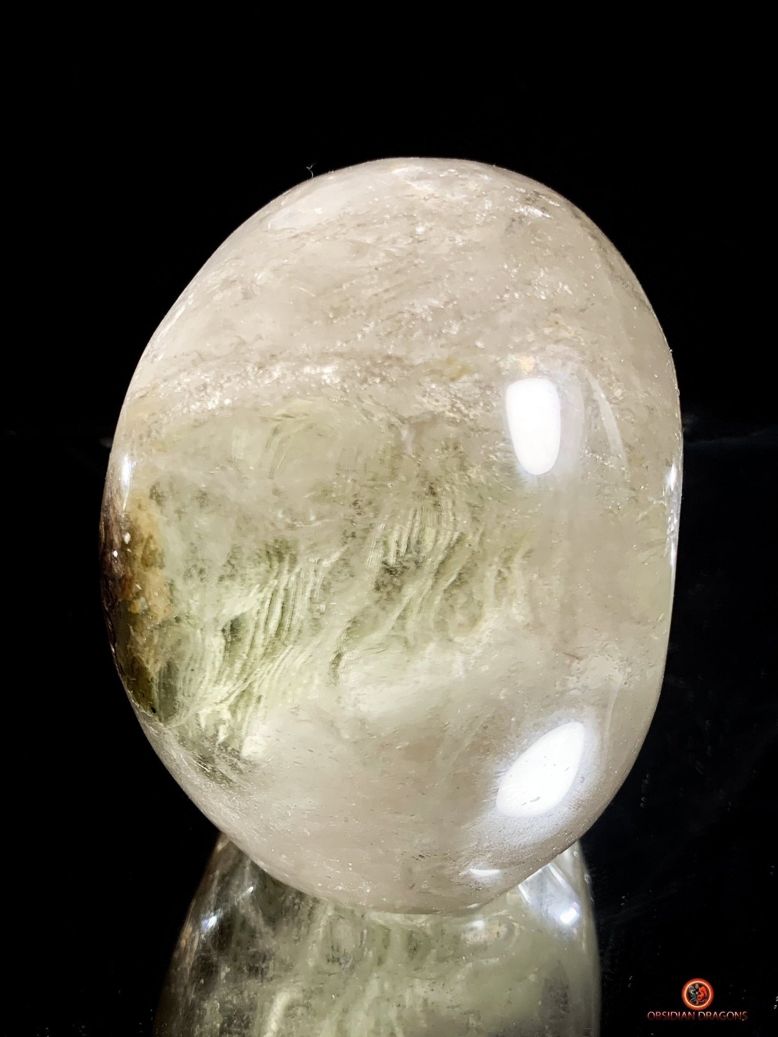 Crâne de Cristal en Quartz Lodolite - Qualité Supérieure - obsidian dragons