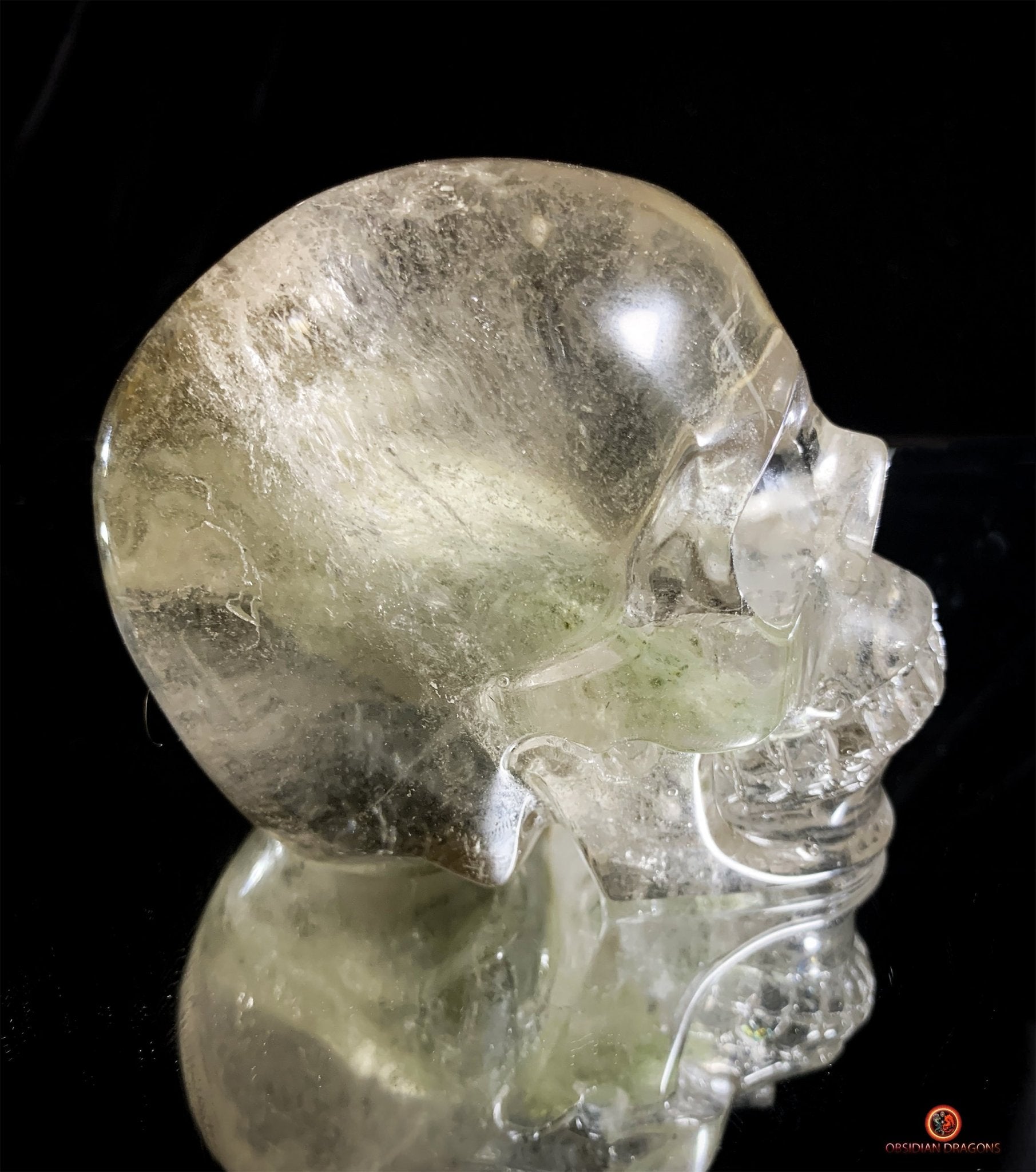 Crâne de Cristal en Quartz Lodolite - Qualité Supérieure | obsidian dragons