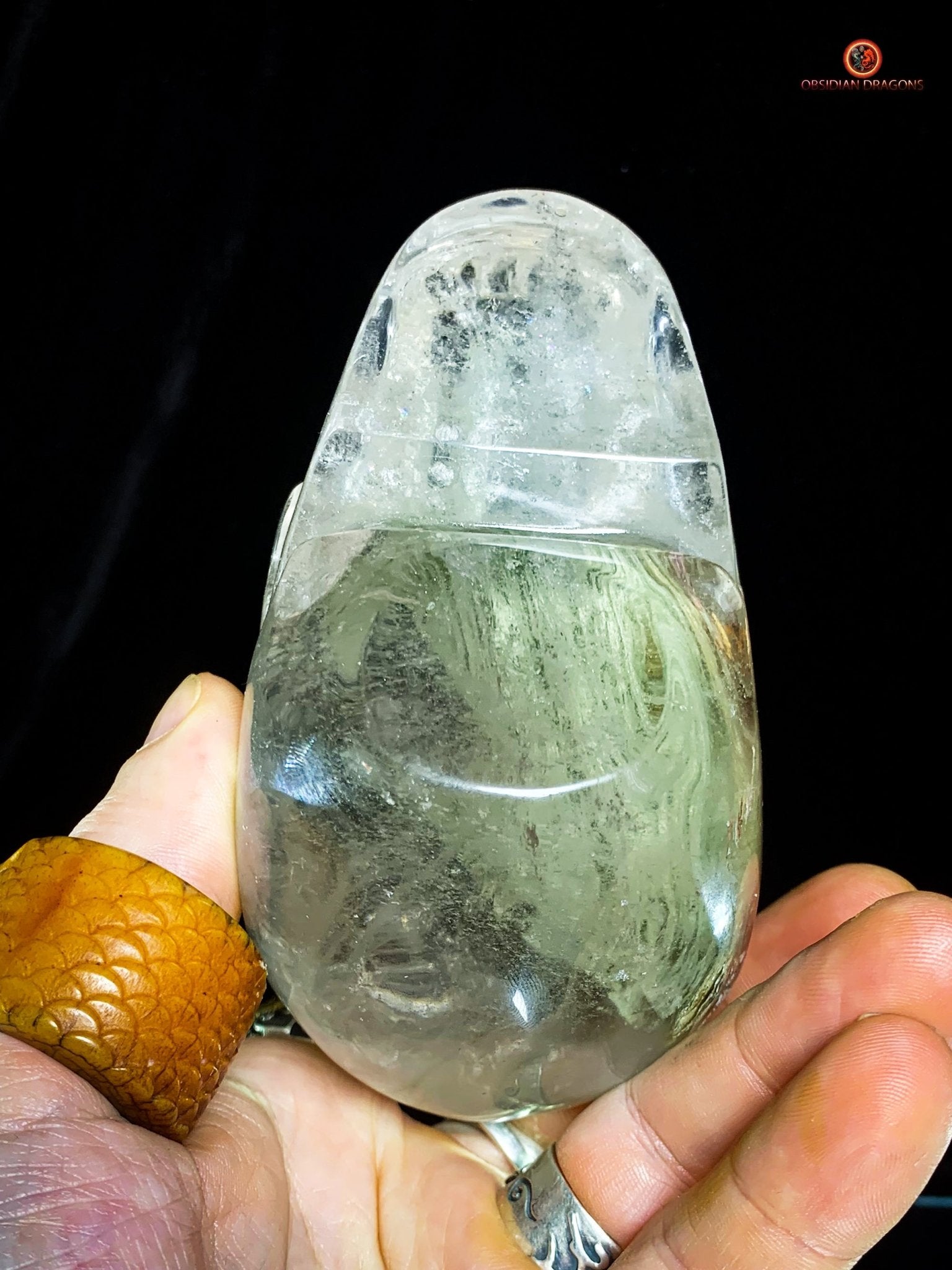 Crâne de Cristal en Quartz Lodolite - Qualité Supérieure - obsidian dragons