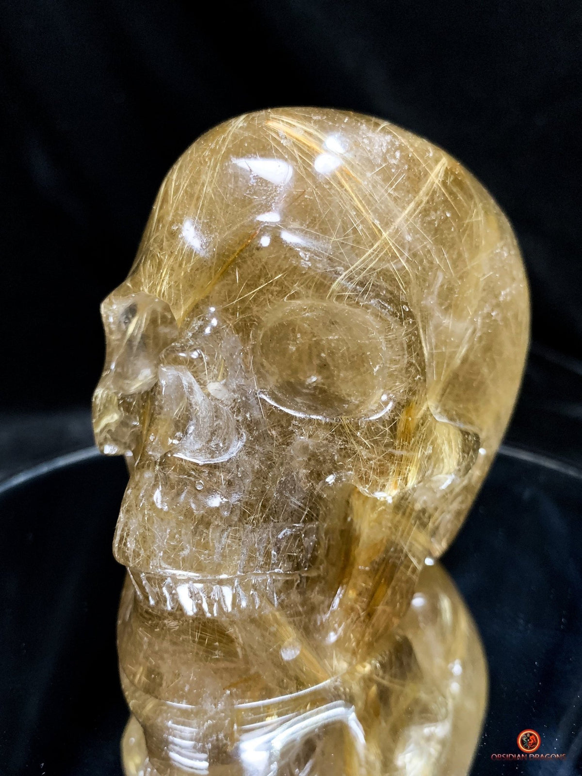 Grand Cristal De Quartz Rutile Or (dragon) Naturel - 143 Lb (68 Kg) Avec Support - Décoration Ou Reiki