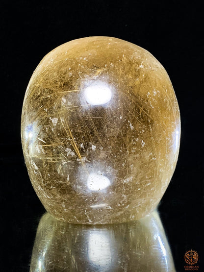Crâne de Cristal en Quartz Rutile – Sculpture Rare de collection | obsidian dragons