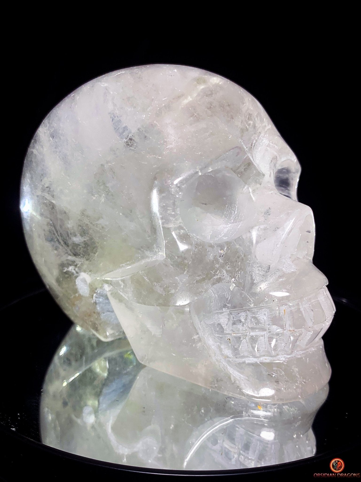 Crâne de Cristal en Quartz jardin – Crâne de cristal unique | obsidian dragons