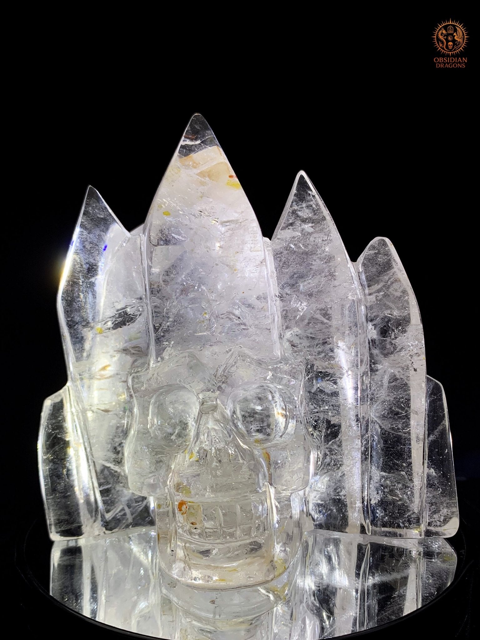 Crâne de Cristal en Cristal de Roche – Temple de Lumière | obsidian dragons