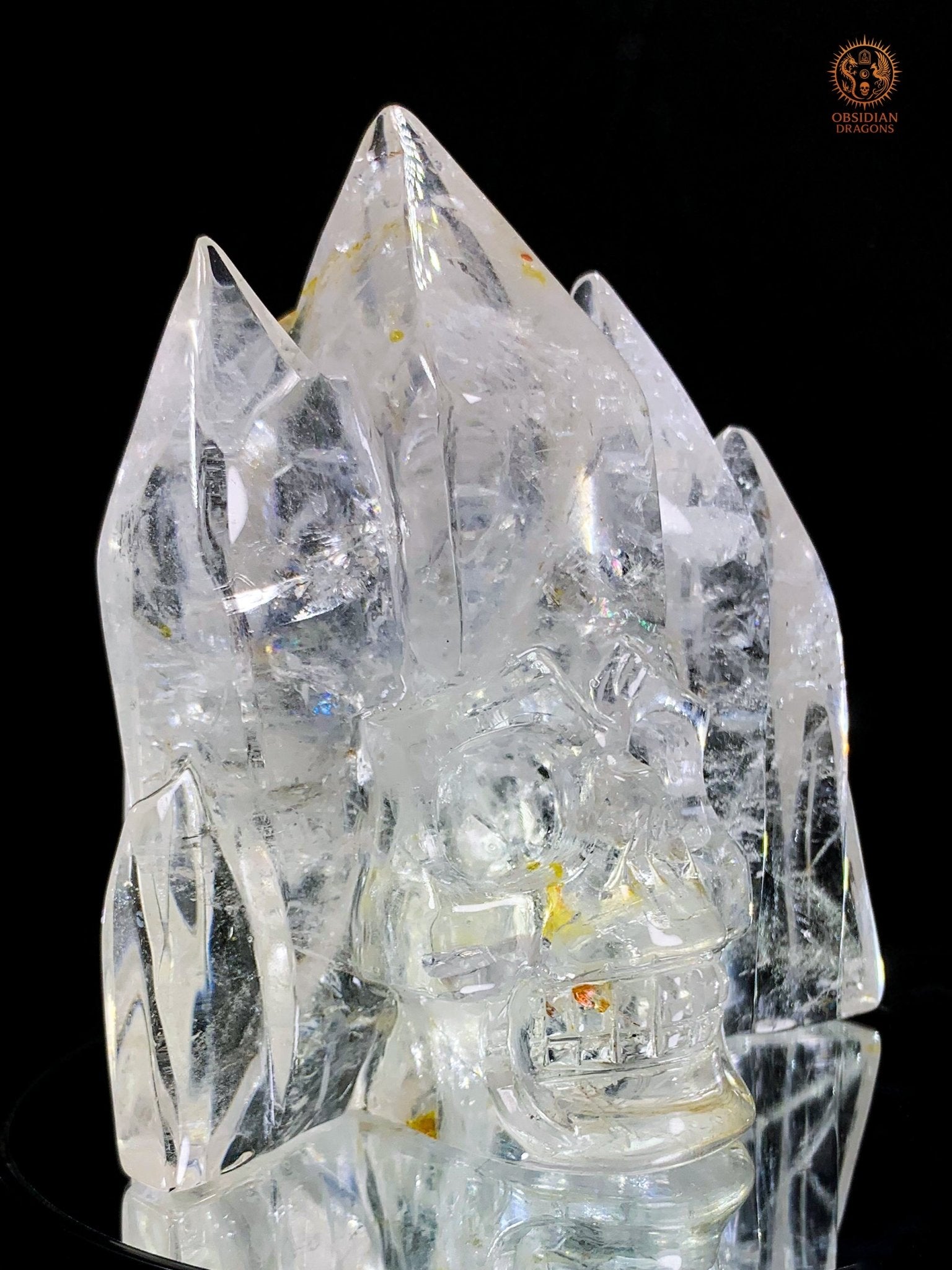 Crâne de Cristal en Cristal de Roche – Temple de Lumière | obsidian dragons