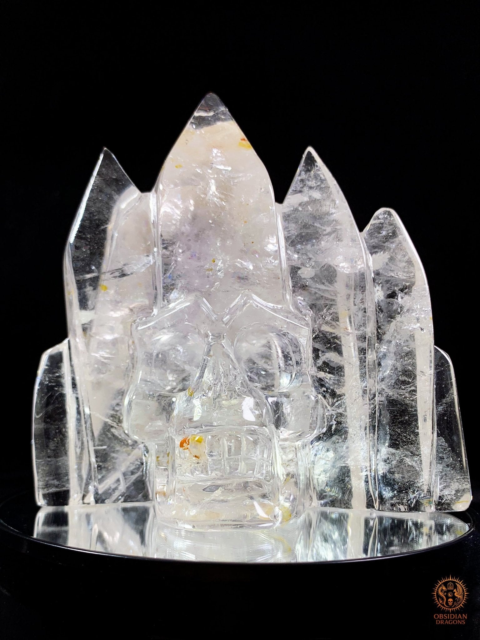 Crâne de Cristal en Cristal de Roche – Temple de Lumière | obsidian dragons