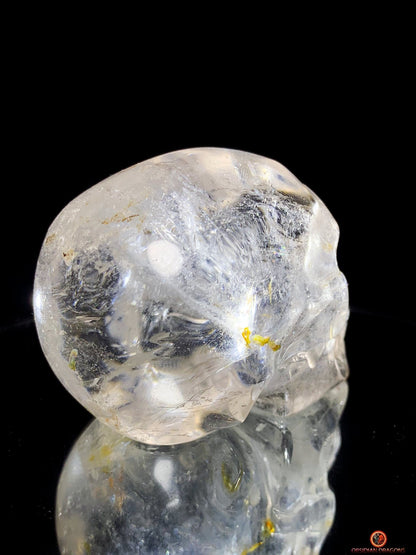 Crâne de Cristal en cristal de roche aux reflets arc-en-ciel | obsidian dragons