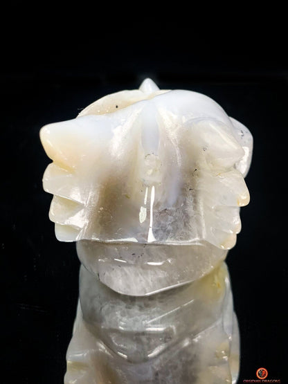 Crâne de Dragon Géode de Quartz et Agate – Ancrage Spirituel | obsidian dragons
