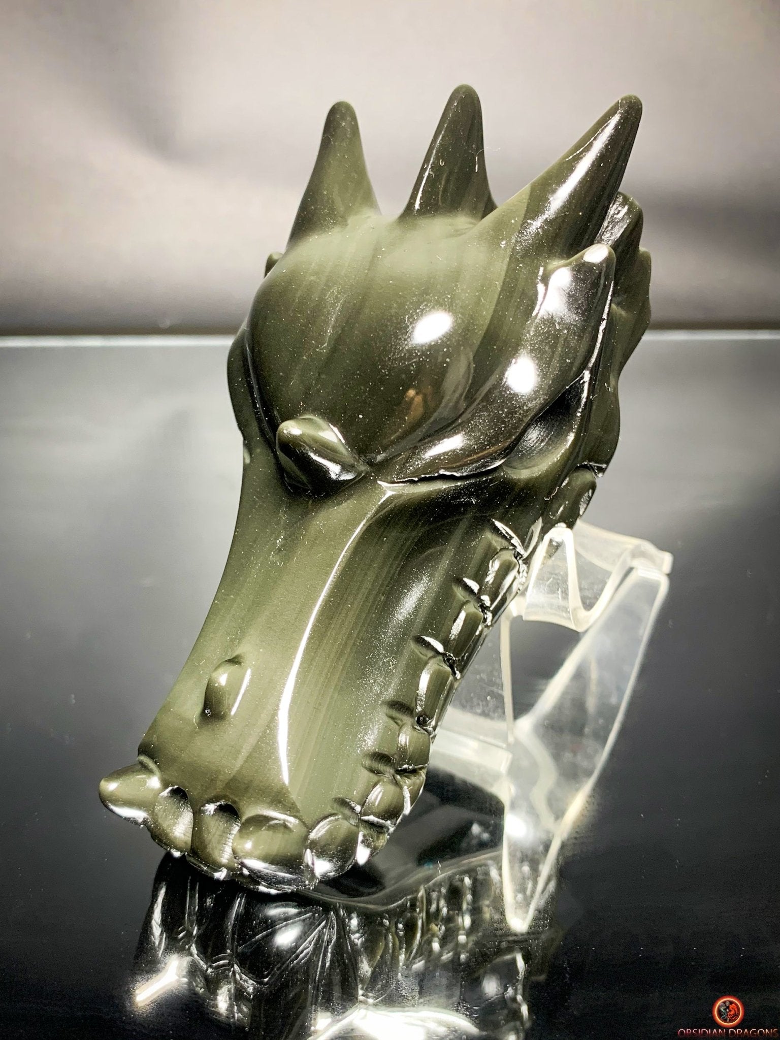 Crâne de Dragon en Obsidienne Œil Céleste – Essence Tellurique | obsidian dragons