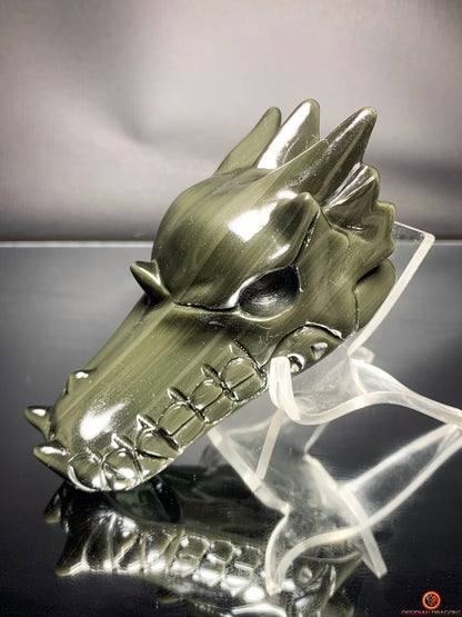 Crâne de Dragon en Obsidienne Œil Céleste – Essence Tellurique | obsidian dragons
