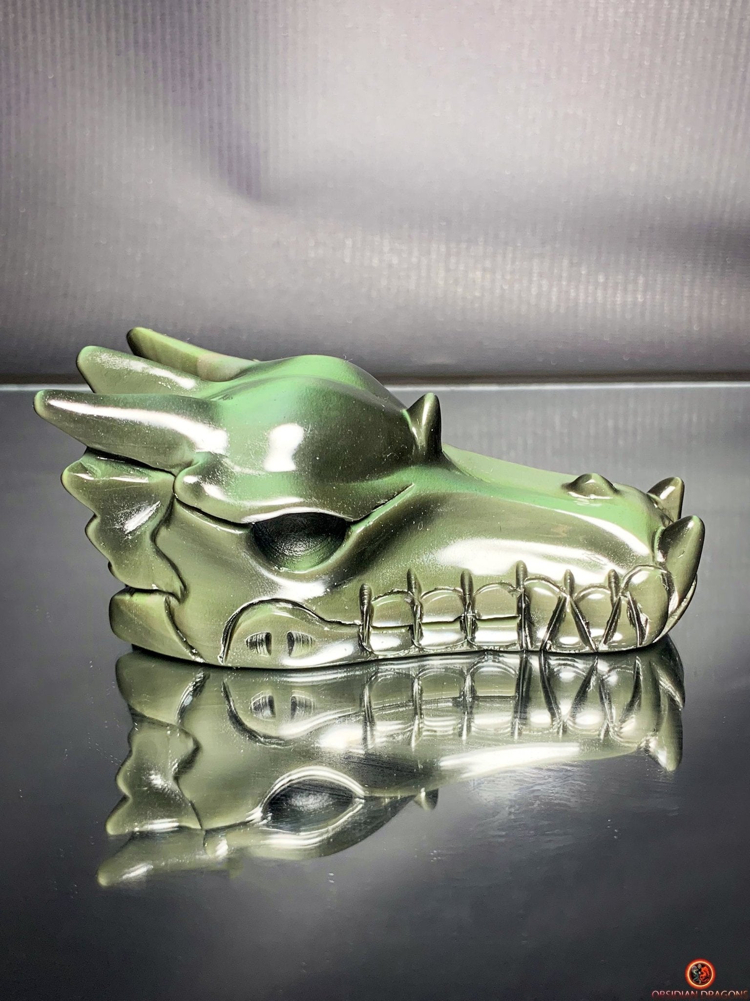 Crâne de Dragon en Obsidienne Œil Céleste – Essence Tellurique | obsidian dragons