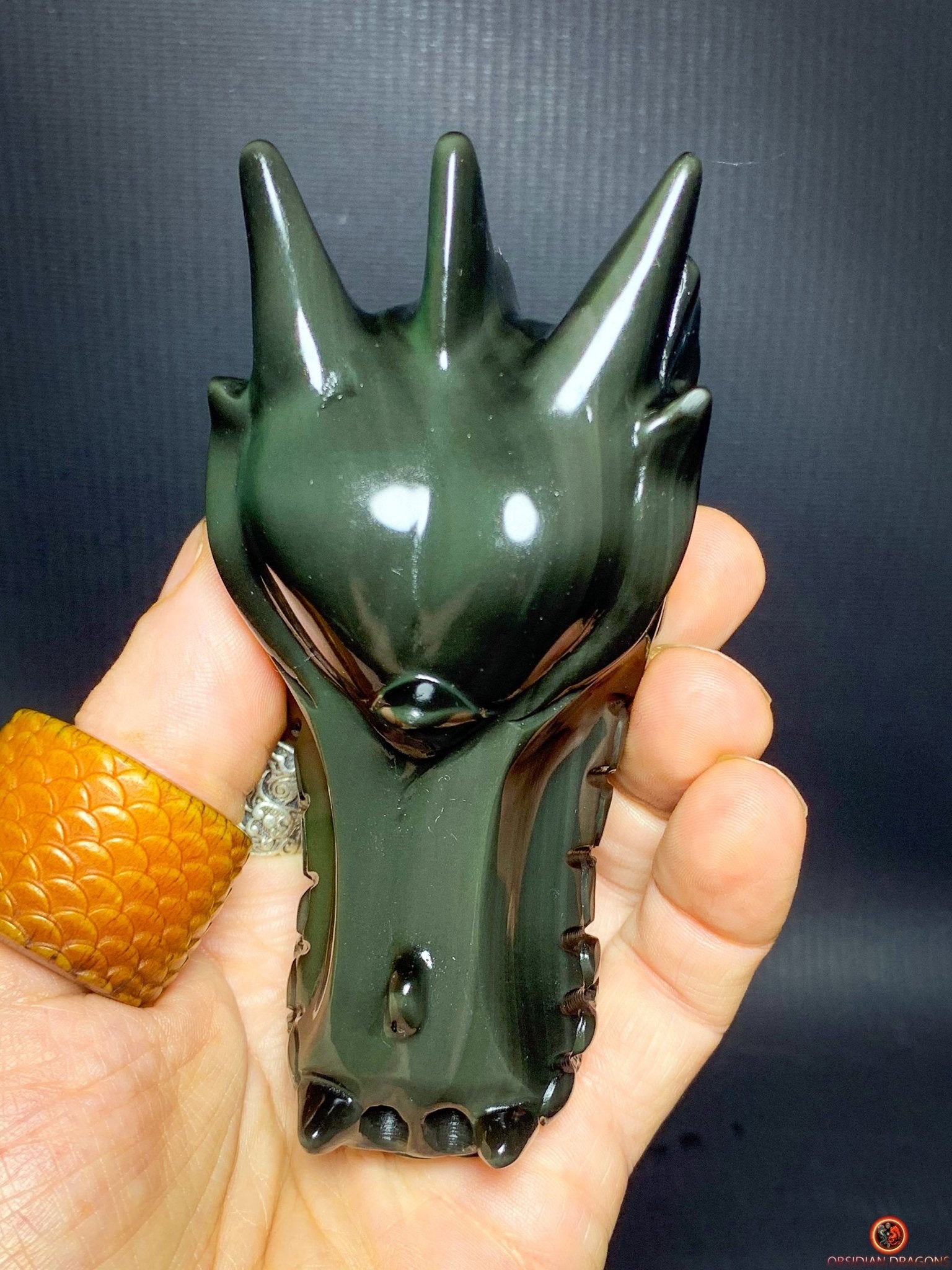 Crâne de Dragon en Obsidienne Œil Céleste – Essence Tellurique | obsidian dragons