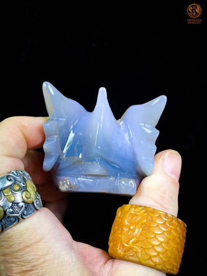 Crâne de Dragon en Agate – Géode de Quartz – Esprit des Brumes - obsidian dragons