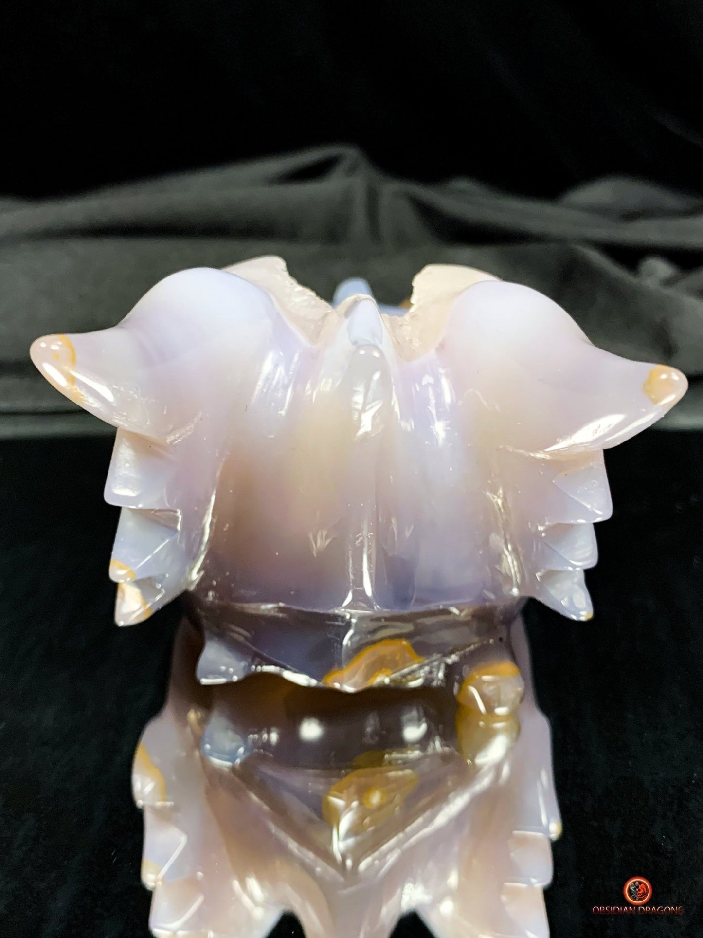 Crâne de Dragon en Géode de Quartz - Mystique Draconique | obsidian dragons