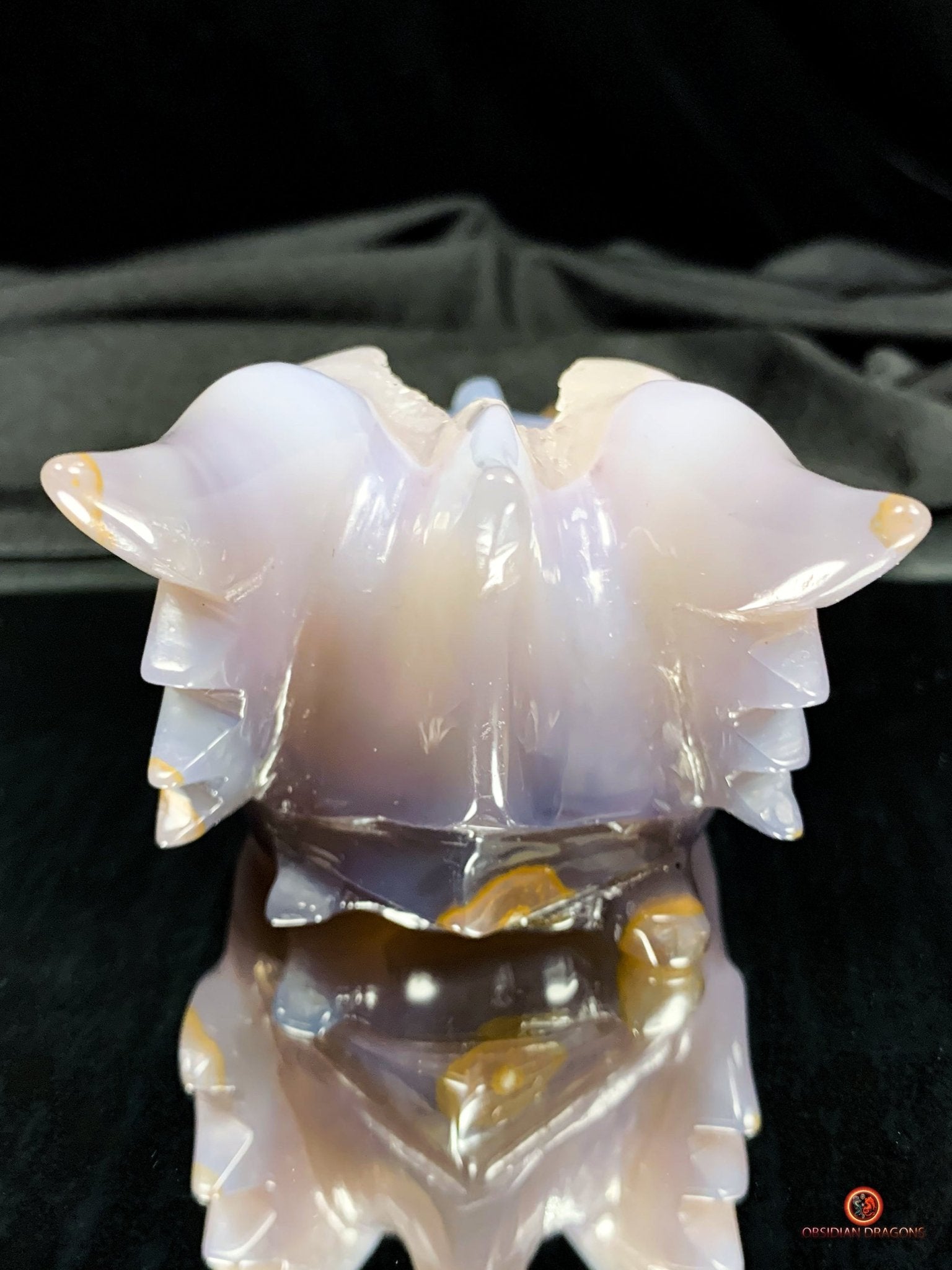 Crâne de Dragon en Géode de Quartz - Mystique Draconique | obsidian dragons