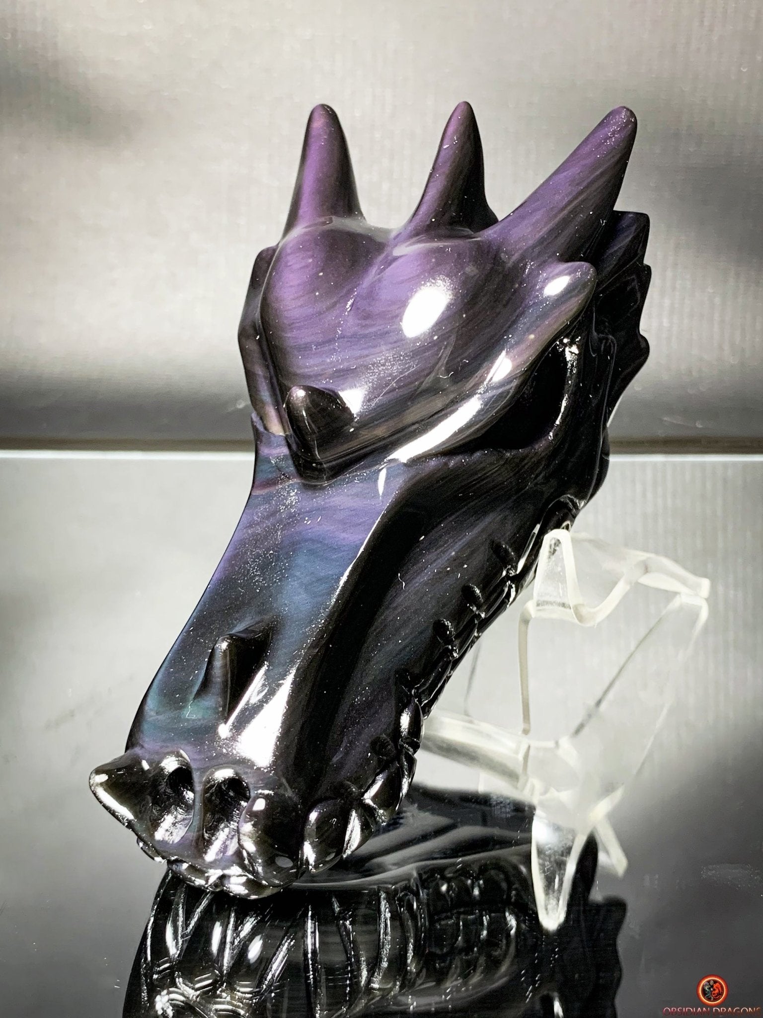 Crâne de Dragon en Obsidienne Œil Céleste - Éveil Astral | obsidian dragons