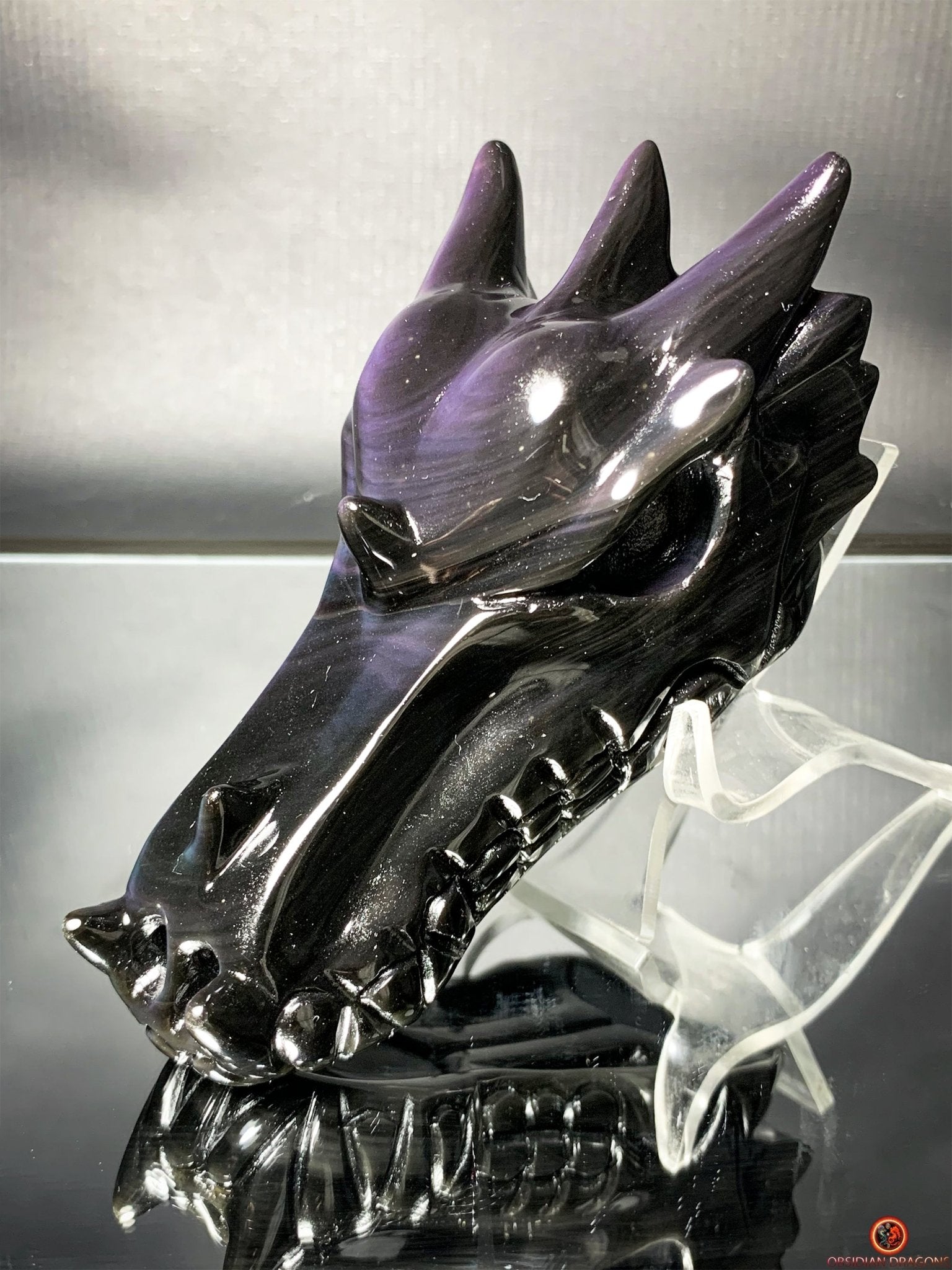 Crâne de Dragon en Obsidienne Œil Céleste - Éveil Astral | obsidian dragons