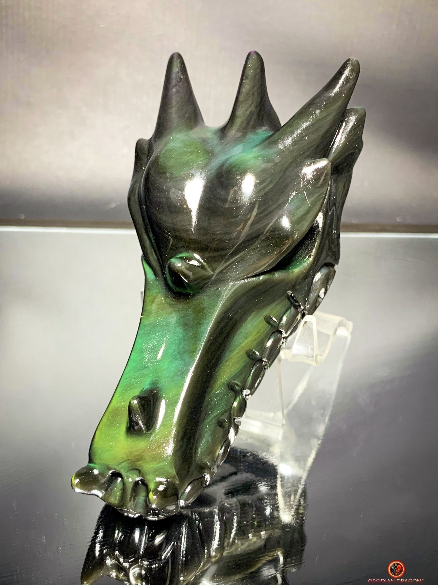 Crâne de Dragon en Obsidienne Œil Céleste – Éveil Intérieur | obsidian dragons