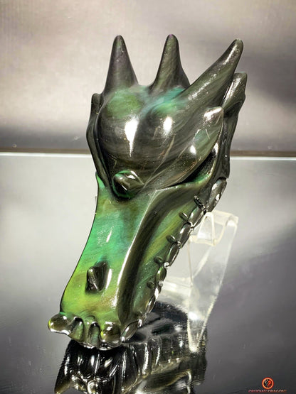 Crâne de Dragon en Obsidienne Œil Céleste – Éveil Intérieur | obsidian dragons