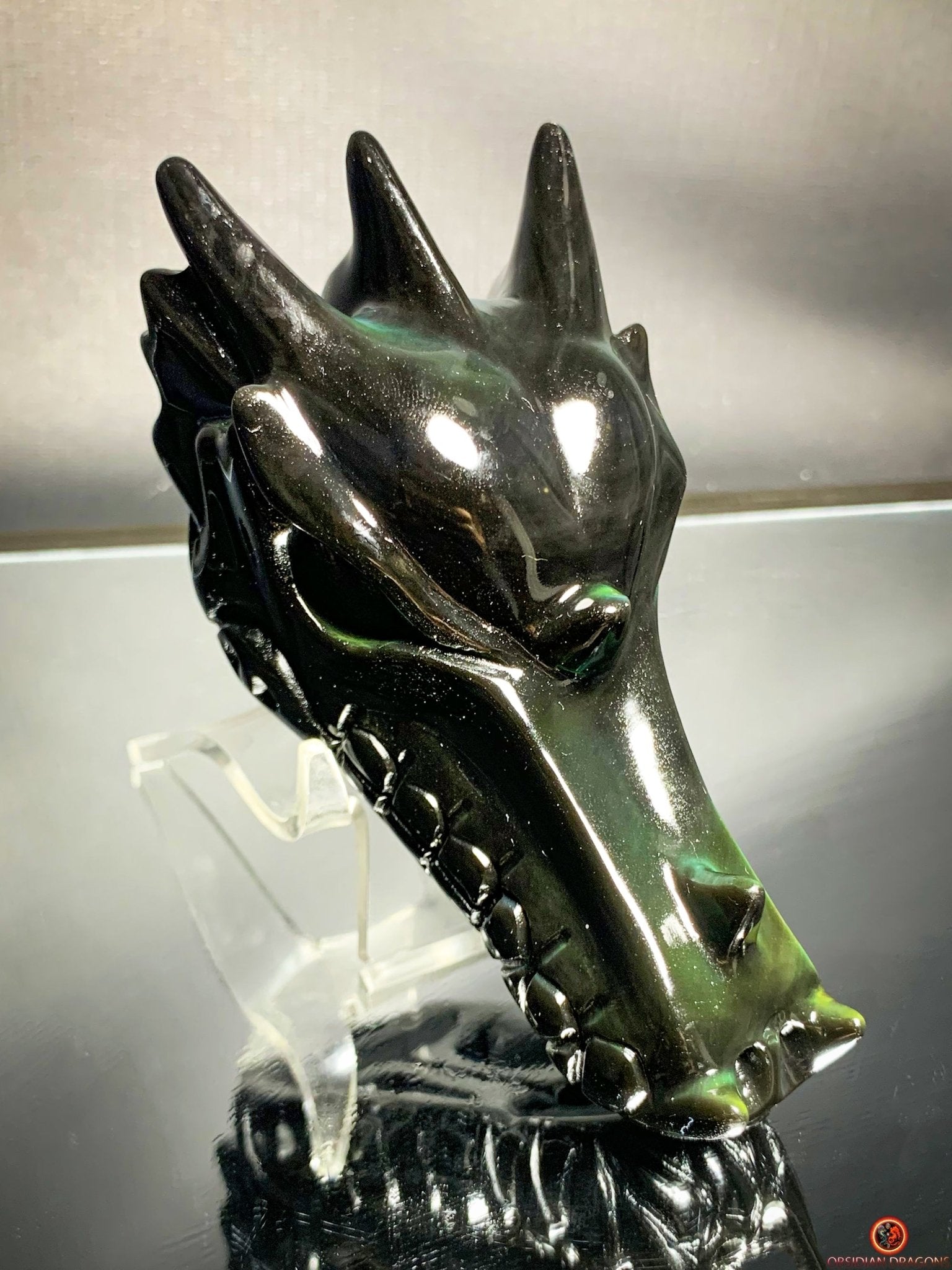 Crâne de Dragon en Obsidienne Œil Céleste – Éveil Intérieur | obsidian dragons