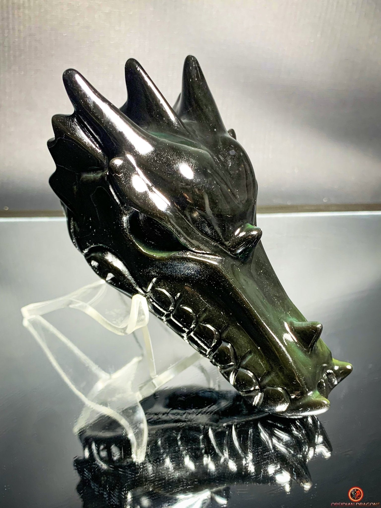 Crâne de Dragon en Obsidienne Œil Céleste – Éveil Intérieur | obsidian dragons